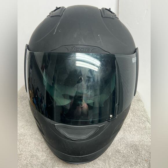 Icon Alliance Full Face Motorcycle Helmet – Matte Black  – DOT & ECE SIZE 2XL - Picture 4 of 12